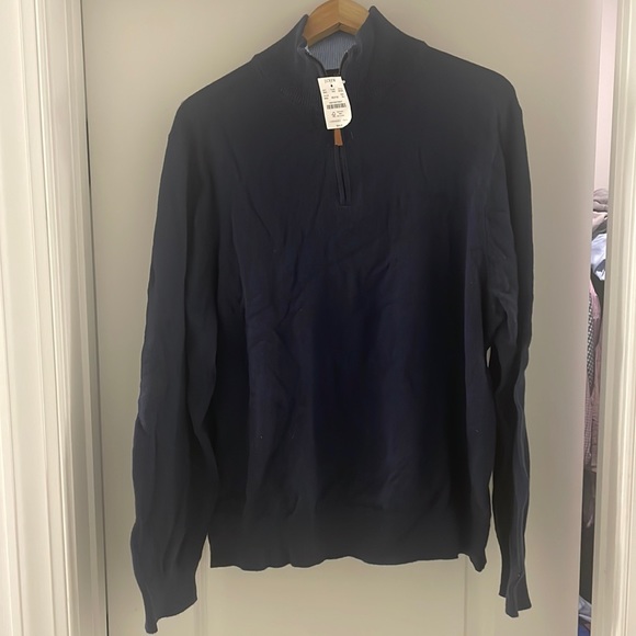 XL JCrew Navy Quarter Zip Sweater - Picture 1 of 2